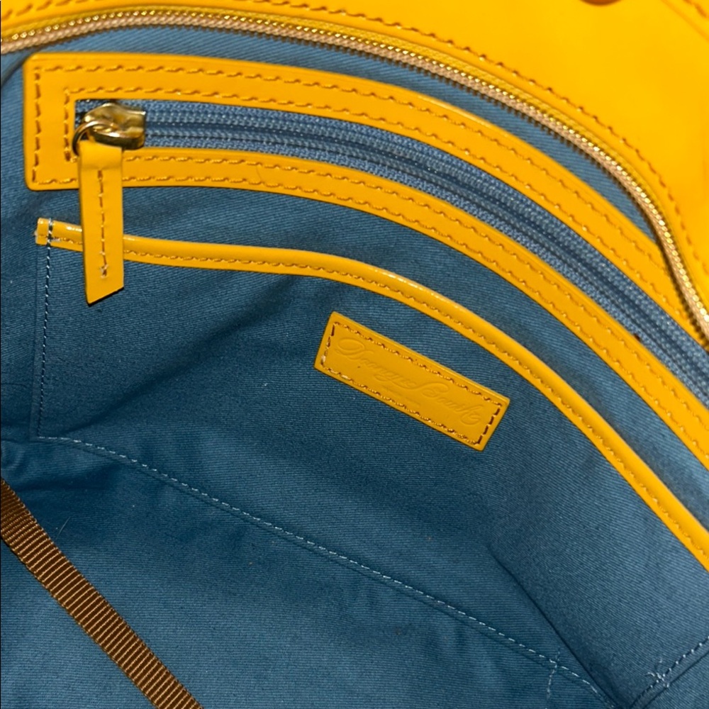 Dooney & Bourke Bright Yellow Patent Leather Tote Bag - Picture 15 of 16